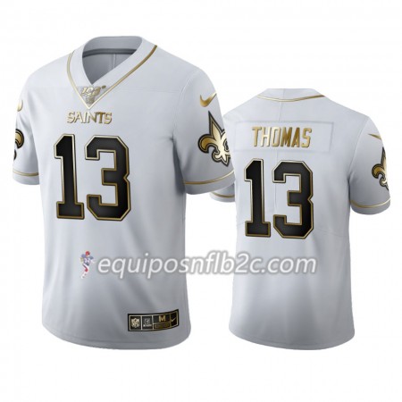 Camiseta Hombre NFL New Orleans Saints Michael Thomas 13 Nike Blanco Golden Edition 100th